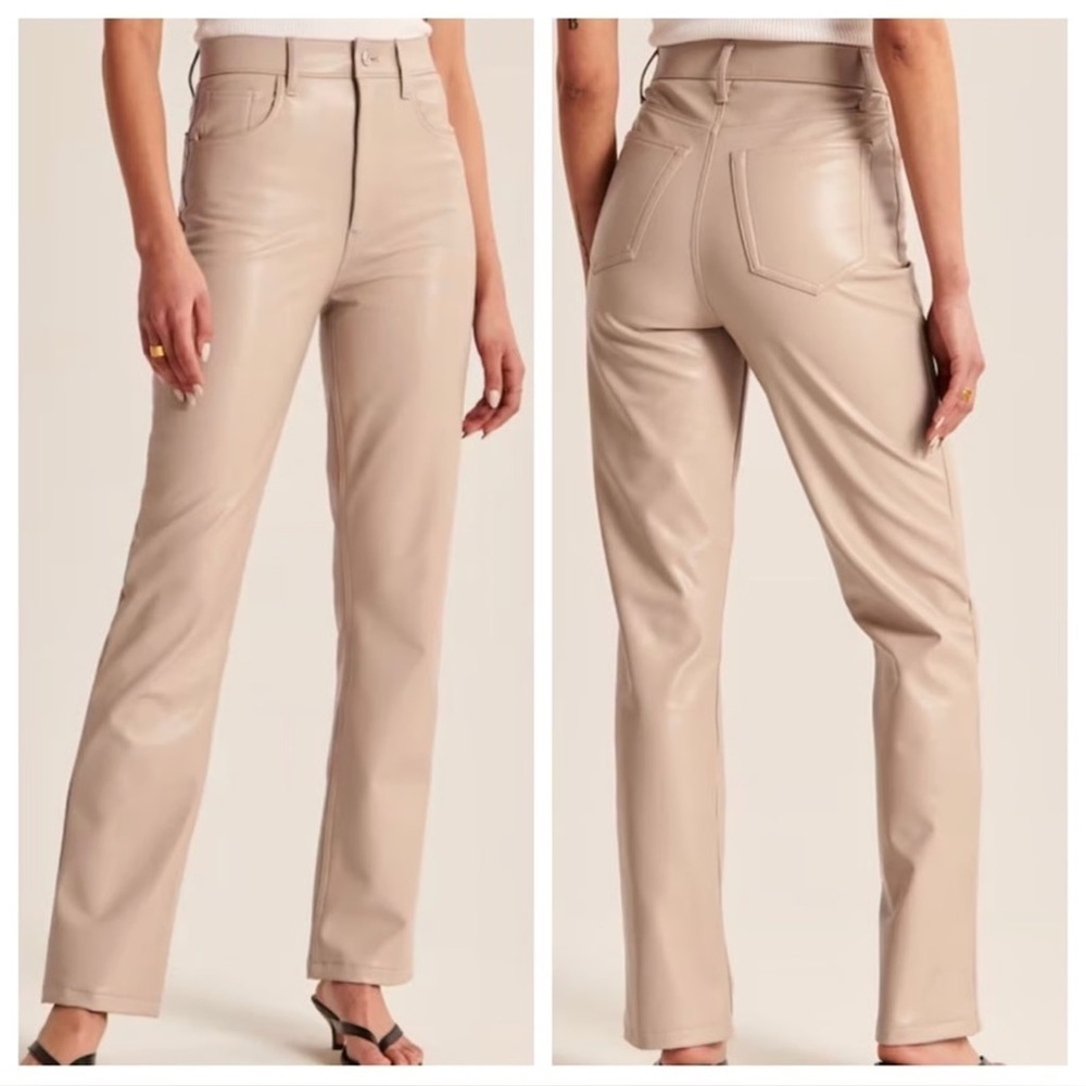 Abercrombie & Fitch 90s Straight Ultra High Rise Vegan Leather Pants